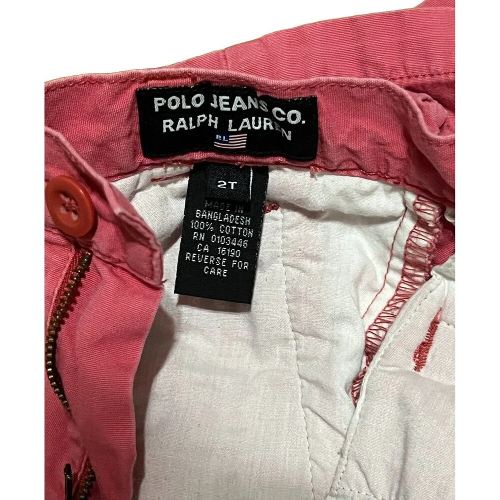 Ralph Lauren Polo Jeans Company Salmon Cargo Shorts Toddler Boys 2T